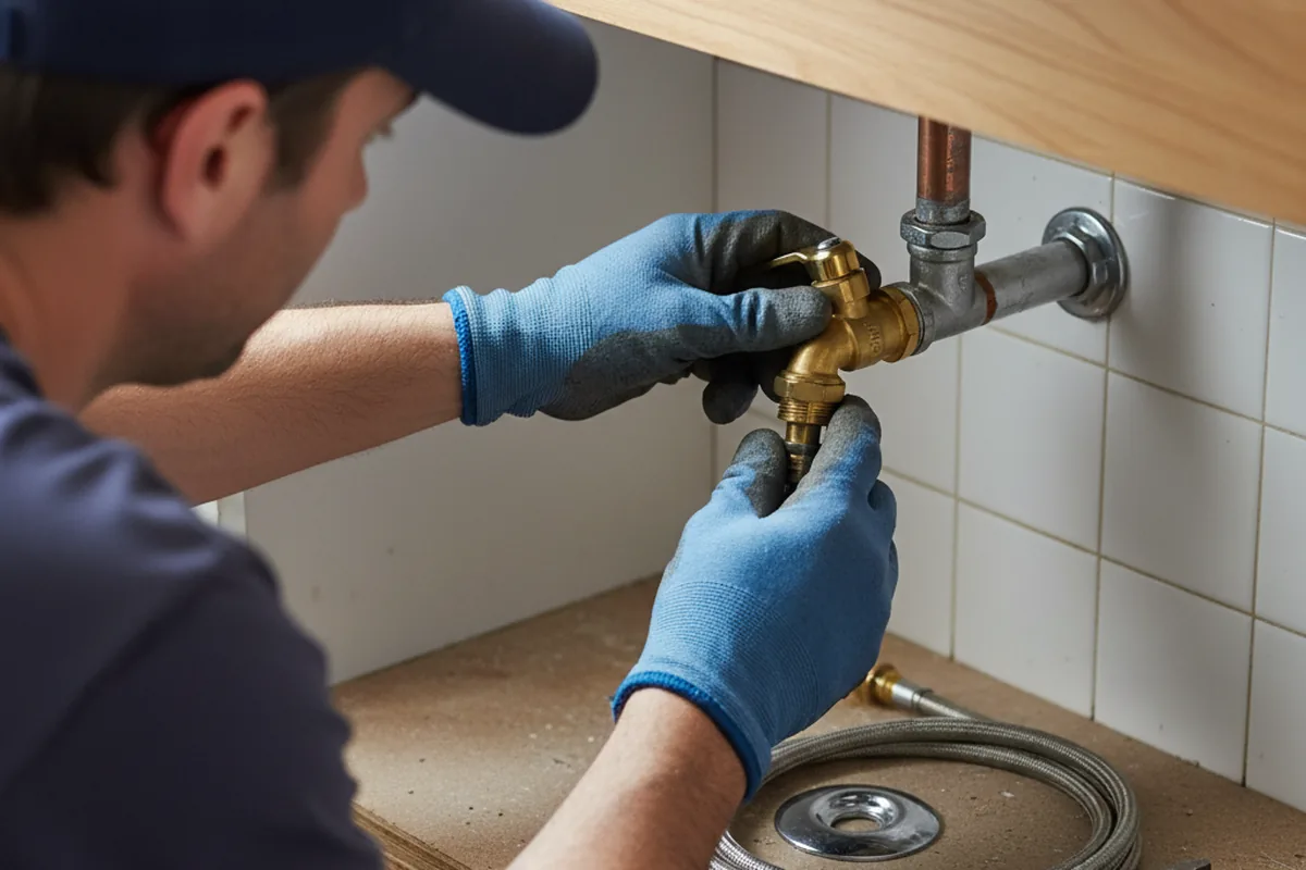 Shutoff valve and fitting work during Emergency Plumbing in Newport